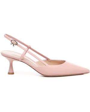 Gianvito Rossi Slingback Pointed-Toe Court Shoes - Pink