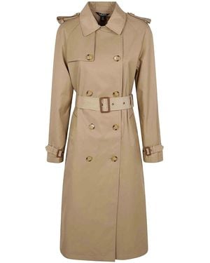 Ralph Lauren Belted Double Breasted W Ns44 Lined Coat - Natural