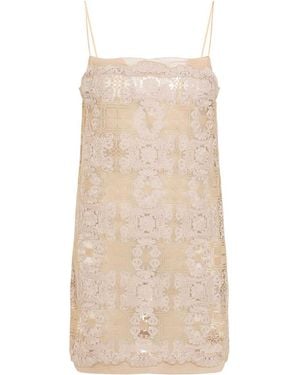 Ermanno Scervino Polyester Mini Dress - Natural