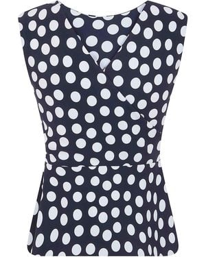 La Petite Robe Di Chiara Boni Oliwia Print Slim Jersey Top - Blue