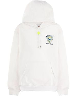 CASABLANCA Tennis Club Graphic Hoodie - White