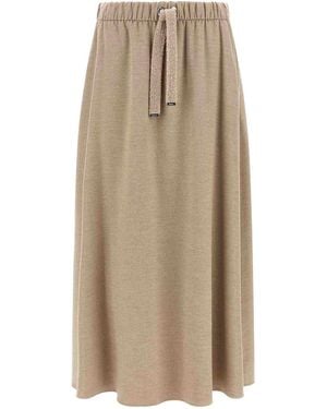 Herno Skirt With Drawstring - Natural