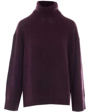 Allude High Neck Sweater - Purple