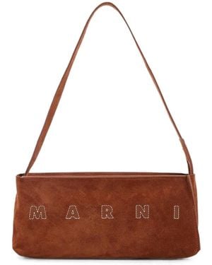 Marni Museo Hobo Pochette Coated - Brown