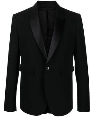 SAPIO Single-Breasted Cotton-Wool Blazer - Black