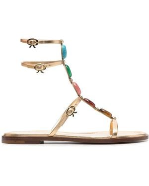 Gianvito Rossi Shanti Leather Sandals - Metallic