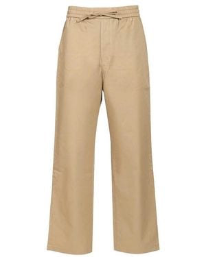 Ami Paris Trousers With Elasticated Waist - Natural