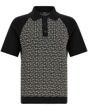 Balmain Pb Monogram Polo - Black