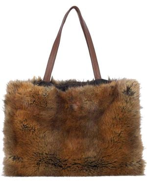 Niccolò Pasqualetti Faux Fur Tote Bag - Brown