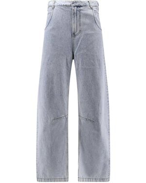 Entire studios Gem Cotton Jeans With Leather Logo Patch - Gray