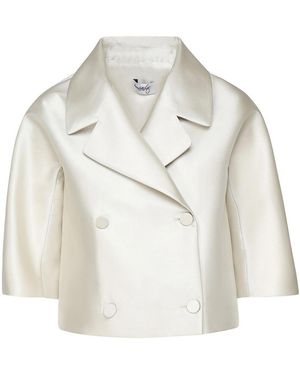Scarlett Poppies Short Cut Satin Jacket - White