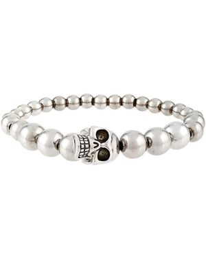 McQueen Skull Ball Bracelet - White