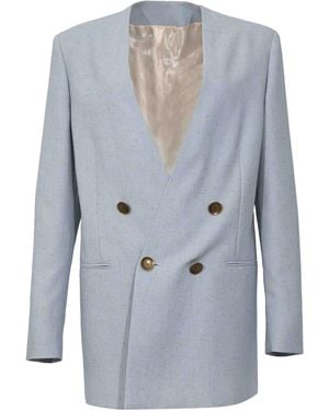 Alberta Ferretti Double-Breasted Jacket - Blue