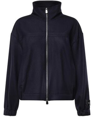 Pinko Wool Flannel Bomber Jacket - Blue