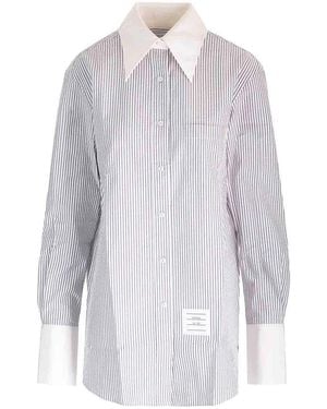 Thom Browne Seersucker Long Shirt - White