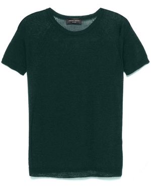 Roberto Collina Short M Crew Neck - Green