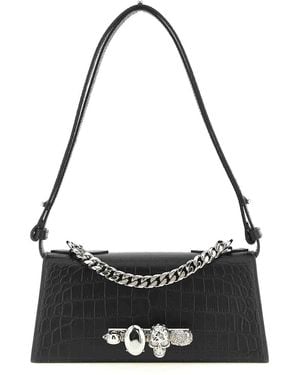 McQueen Jewelled Mini Shoulder Bag - Black