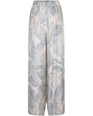 Alysi Trousers Made From Silk - Grey