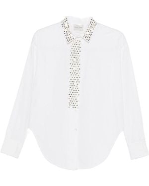 forte_forte Cotton Shirt With Crescent Studs - White