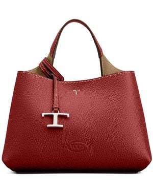 Tod's Micro Leather Shopping Bag - Red