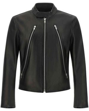 Maison Margiela '5-Zip' Leather Jacket - Black