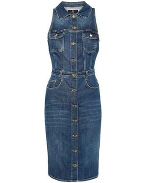 Elisabetta Franchi Midi Dresses - Blue