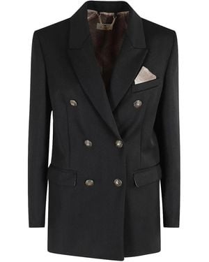 Elisabetta Franchi Wool Long-Sleeve Blazer - Black