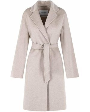 Max Mara Aceri Sand Cachemire Wrap Coat - Grey