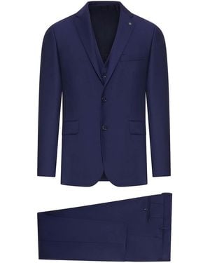 Tagliatore Bruce Tailored Wool Suit - Blue