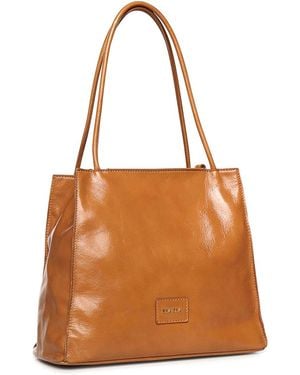 BIASIA Leather Shoulder Bag - Brown