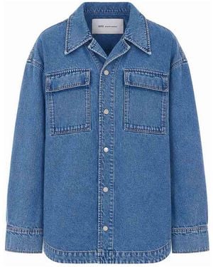Ami Paris Denim Overshirt - Blue