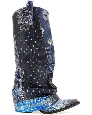 R13 Mid Cowboy Boots - Blue