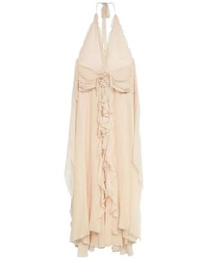 Blumarine Georgette Long Dress - White