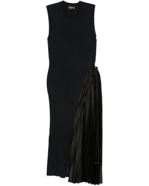 Emporio Armani Pleated Midi Dress - Black