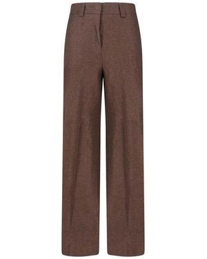 Incotex Tailored Linen Pants - Brown