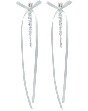 Simone Rocha Bow Ribbon Drip Earrings - White