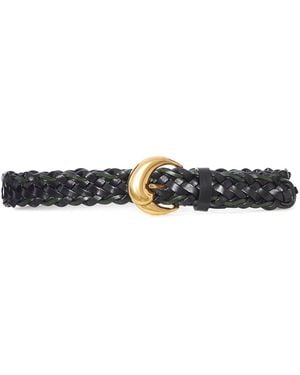 Etro Woven Leather Belt With Buckle - White