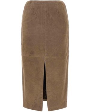 ROTATE BIRGER CHRISTENSEN Suede Skirt - Brown