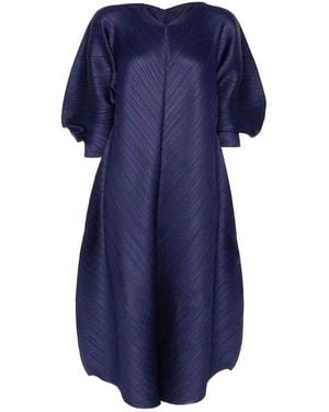 Pleats Please Issey Miyake Pleated Midi Dress - Blue
