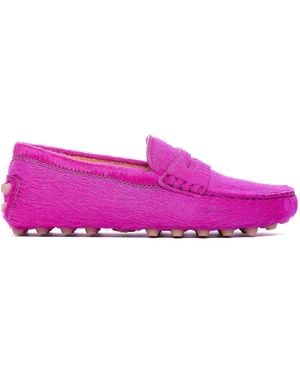 Tod's Pony Skin Effect Bubble Gommini Loafers - Purple