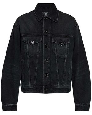 Balmain Denim Jacket With Buttons - Blue
