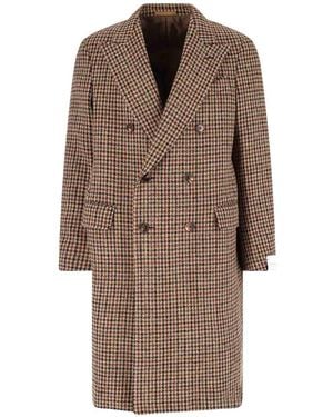 Caruso Double-Breasted Wool Coat - Brown