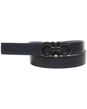 Ferragamo Reversible Gancini Belt - White