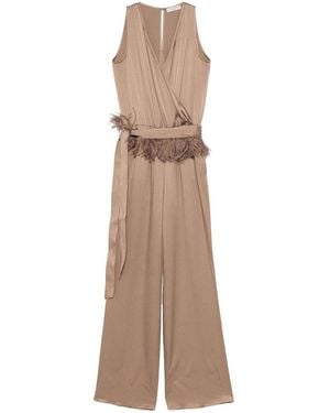 Antonelli Jumpsuit With Belted Waist - Natural