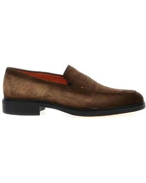 Santoni Suede Loafers - Brown