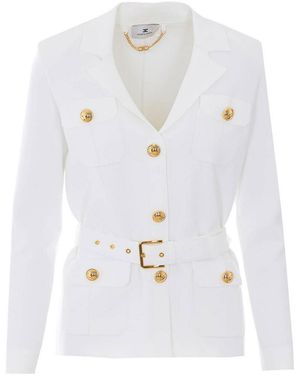 Elisabetta Franchi Knitted Cardigan - White
