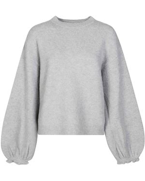 ROTATE BIRGER CHRISTENSEN Knit Wide Sleeve Jumper - Grey