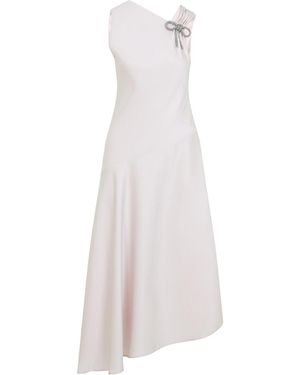 Jil Sander Asymmetric Dress With Diagonal Cut - White