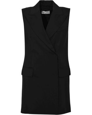 Sportmax Stretch Wool Spxarancio Sleeveless Blazer - Black