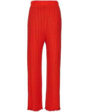 Lanvin Wide-Leg Pleated Trousers With Side Zip Closure - Red
